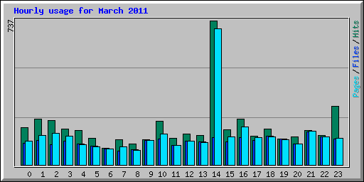 Hourly usage for March 2011