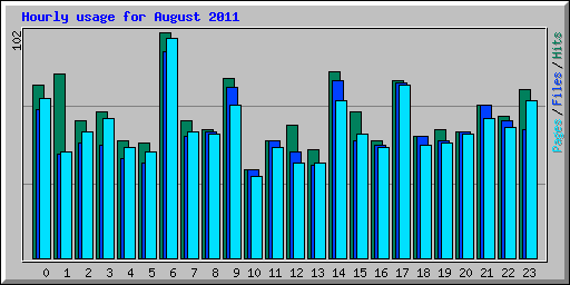 Hourly usage for August 2011