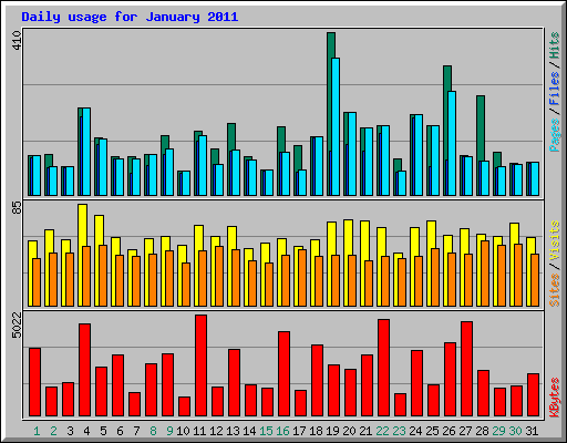 Daily usage for January 2011