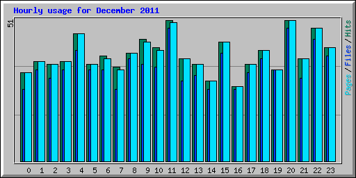 Hourly usage for December 2011