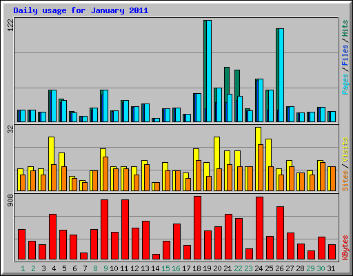 Daily usage for January 2011