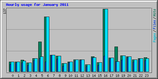 Hourly usage for January 2011