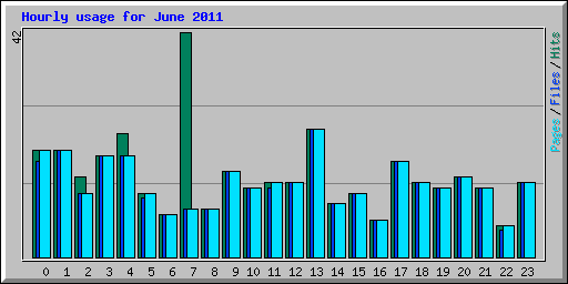Hourly usage for June 2011