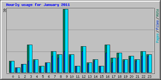 Hourly usage for January 2011