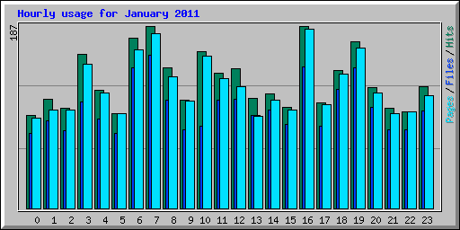 Hourly usage for January 2011