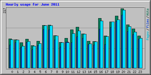 Hourly usage for June 2011