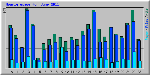Hourly usage for June 2011