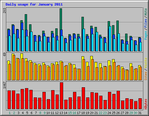 Daily usage for January 2011