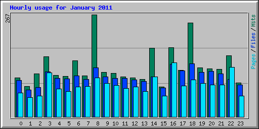 Hourly usage for January 2011