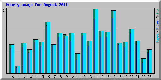 Hourly usage for August 2011