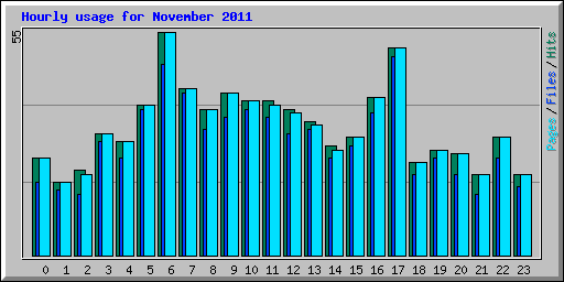 Hourly usage for November 2011