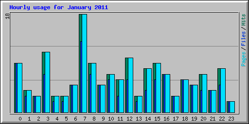 Hourly usage for January 2011
