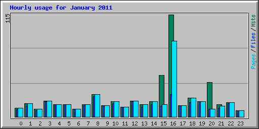 Hourly usage for January 2011