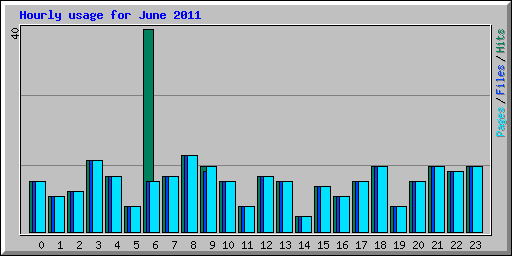 Hourly usage for June 2011