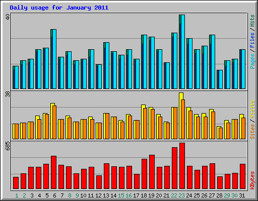 Daily usage for January 2011