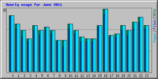 Hourly usage for June 2011
