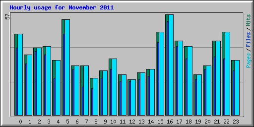 Hourly usage for November 2011