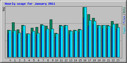Hourly usage for January 2011