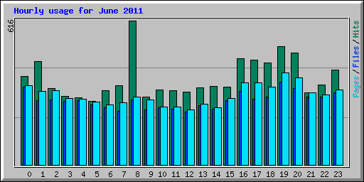 Hourly usage for June 2011