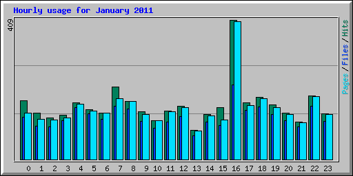 Hourly usage for January 2011