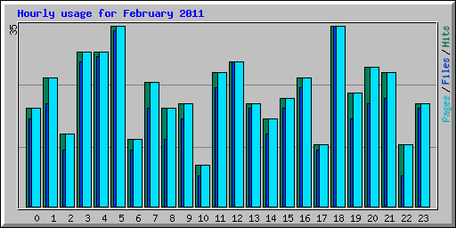 Hourly usage for February 2011