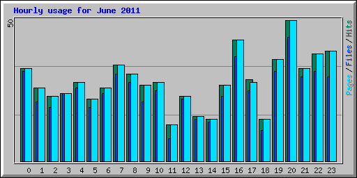 Hourly usage for June 2011