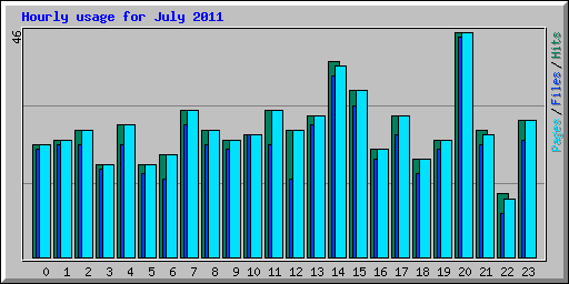 Hourly usage for July 2011