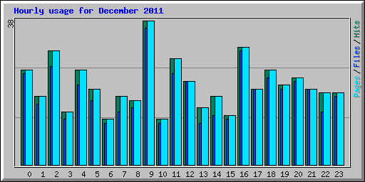 Hourly usage for December 2011