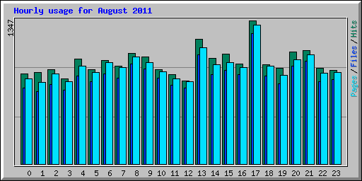 Hourly usage for August 2011