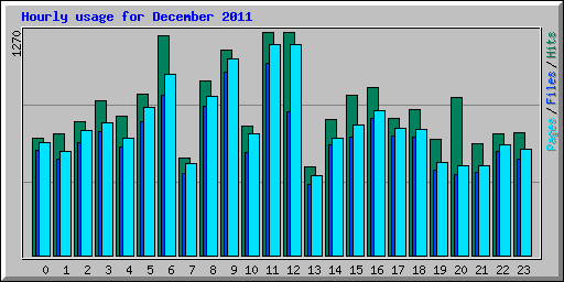 Hourly usage for December 2011
