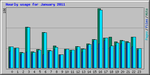 Hourly usage for January 2011
