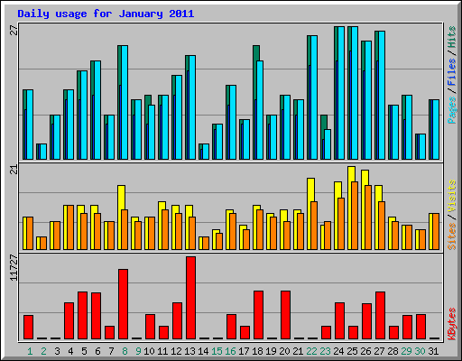Daily usage for January 2011