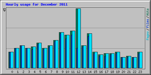 Hourly usage for December 2011