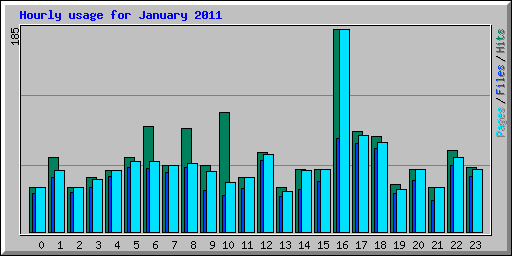 Hourly usage for January 2011