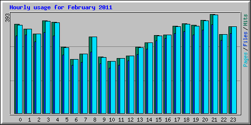 Hourly usage for February 2011