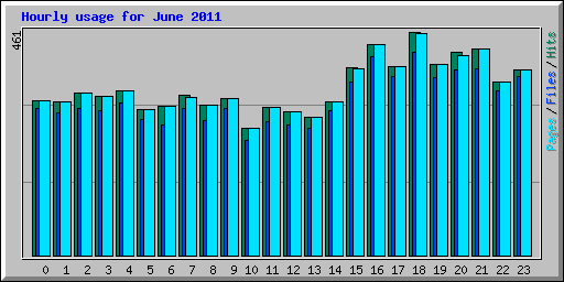 Hourly usage for June 2011