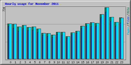 Hourly usage for November 2011