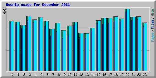 Hourly usage for December 2011