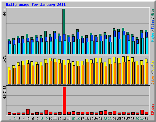 Daily usage for January 2011