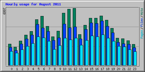 Hourly usage for August 2011