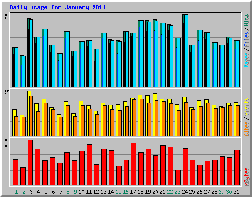 Daily usage for January 2011