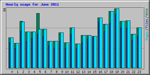 Hourly usage for June 2011