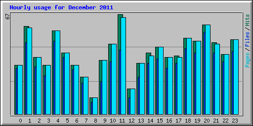 Hourly usage for December 2011
