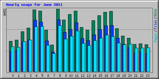 Hourly usage for June 2011