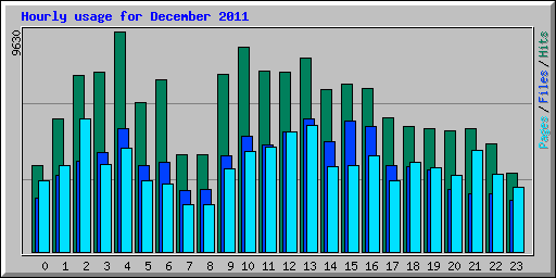 Hourly usage for December 2011