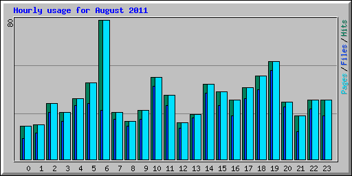 Hourly usage for August 2011