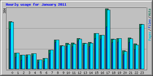 Hourly usage for January 2011
