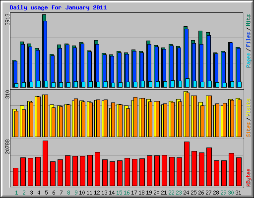 Daily usage for January 2011