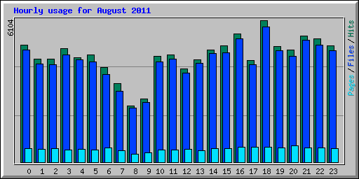 Hourly usage for August 2011
