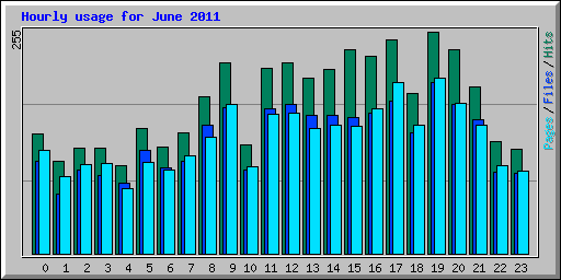 Hourly usage for June 2011